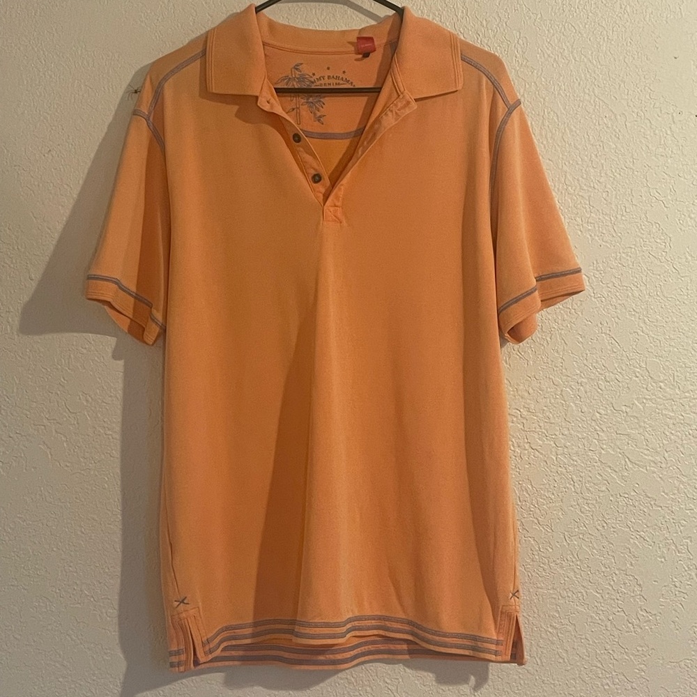 Tommy Bahama Men's Orange Polo Shirt size L